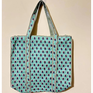 Sac fourre-tout matelassé 100 % coton, imprimé floral personnalisé, ensemble de 3 pochettes, sac de marché, sac à bandoulière, prix de gros - Product Image 1