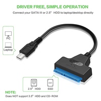 Adaptor Kabel Sata USB C, konverter Adaptor Kabel Hard Drive Sata USB 3.1 tipe-c Tipe C ke 2.5"