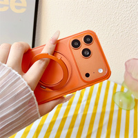 Coque de téléphone PC translucide mate en promotion pour iPhone 13 14 15 16 17 18 Pro Max avec support anneau métallique 360 et recharge magnétique