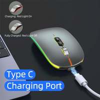 Mouse Nirkabel RGB Kustom untuk Laptop Apple, Mouse Vertikal Ergonomis Tipis USB Isi Ulang Tipe-C dengan Teknologi Bluetooth