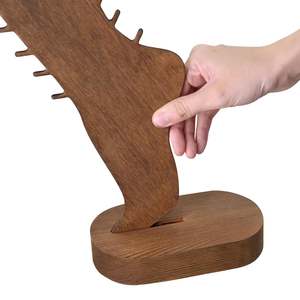 Présentoir à bijoux en bois massif pour bracelets et chaînes de cheville, support de comptoir de bureau, couleur rétro, 3 niveaux - Product Image 3