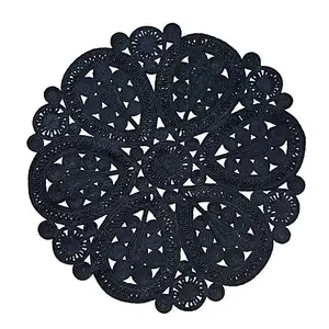 ชุดพรมพื้นที่แบบถักปอกระเจาสีดำนุ่มกันลื่นผลิตจากเครื่องจักร - Product Image 1