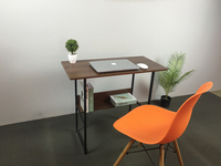 Bureau de direction moderne en MDF noir, mobilier de bureau commercial avec table d'ordinateur pliable pour l'étude et le travail