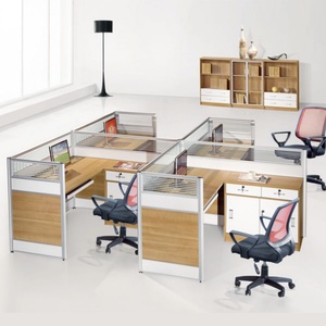 <b>Large</b> Space L Shape <b>Desk</b> Office Glass Partition - Product Image 1