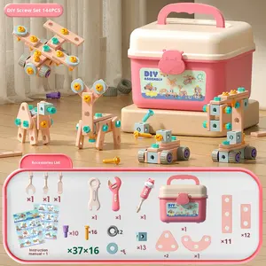 Boîte à outils de jeu de rôle en plastique pour enfants, <span class=keywords><strong>perceuse</strong></span> électrique, tournevis, <span class=keywords><strong>jouet</strong></span> d'assemblage multifonctionnel pour les enfants de 5 à 7 ans - Product Image 6