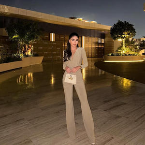 Nouvelle <span class=keywords><strong>combinaison</strong></span> évasée sexy à manches longues et à coupe ajustée pour femmes - Product Image 4