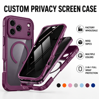Vente directe d'usine, film anti-espion en verre trempé 9H personnalisé, multicolores, anti-chute, coque magnétique pour iPhone 18 Series
