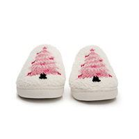Nouveaux Chaussons Roses de Noël Chauds pour l'Automne et l'Hiver, Intérieur Maison PVC, Remises de Gros