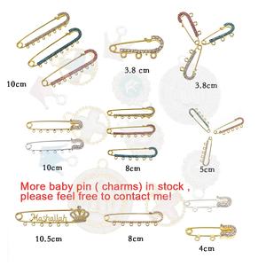 8 CM, 6-Schleifen-Strass-Anstecknadeln für Kinderwagen – Große Rosa und Blaue Muslimisch-Islamische Sicherheitsnadeln für Taschen, Babykragen und Abzeichen - Product Image 5