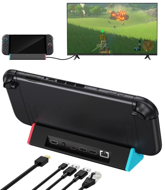 For Nintendo Switch 2 Multiport USB Chub 4K 60hz Ethernet 1000Mbps PD 100W Portable nintendo Switch Docking Station