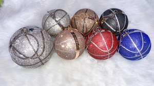 Bolsa de Futebol e Basquete com Strass para Mulheres, Bolsa de Luxo, Bolsa em Forma de Diamante, Bolsa Redonda, Forma de Bola, Brilho de Cristal - Product Image 6