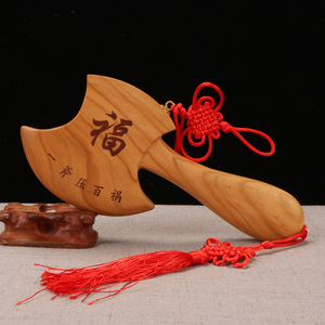 Adorno de Madera de Melocotón Tallado a Mano con Forma de Hacha, para la Salón del Hogar, Amuleto de la Fortuna, Feng Shui, Pieza Única, Regalo de Año Nuevo Chino - Product Image 3