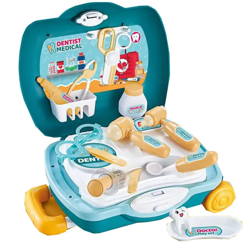 I bambini fingono di giocare giocattolo dentista medico carrello kit set giocattolo per bambini giocattoli educativi dcotor set per bambini