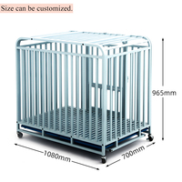 Cage pour chien d'intérieur de luxe moderne de haute qualité, grande, en métal respirant, construction solide en fer, avec plateau en plastique, style maison