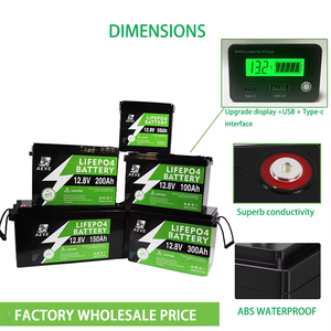 Batterie 12V à décharge profonde, 6000 cycles, 12V 50Ah 100Ah 200Ah 300Ah, batterie solaire au lithium fer phosphate - Product Image 2