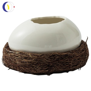 2025 New Design Irregular Eggshell Shape <b>Ceramic</b> Dinner Bowl Small Stew <b>Pot</b> and Creative Dessert Tableware Sustainable Feature - Product Image 5