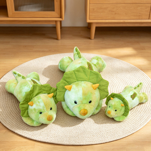 Peluches de dinosaures personnalisées avec logo, brodées, super douces, jouet en peluche, cadeau d'anniversaire, oreiller pour dormir, jouets en peluche de Triceratops - Product Image 1
