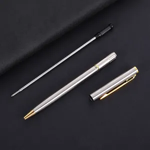 2024 New Hot Sale Business Metal Pen Slim Quality Giveaway Gifts Office Advertising Ballpoint Pen Customize Logo Boligrafo