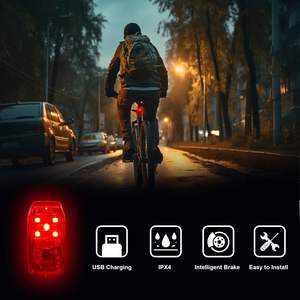 แอนเทล่าไฟท้ายจักรยาน LED สีแดงกันน้ำ IPX4 ชาร์จใหม่ได้ด้วยสาย USB C 4 โหมดพลาสติก - Product Image 5