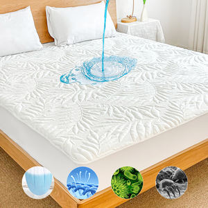 <span class=keywords><strong>Protector</strong></span> de Colchón Impermeable de Tela de Bambú Transpirable con Jacquard de Poliéster, Laminado de TPU, Tamaño Personalizado, Venta al por Mayor de Fábrica - Product Image 1