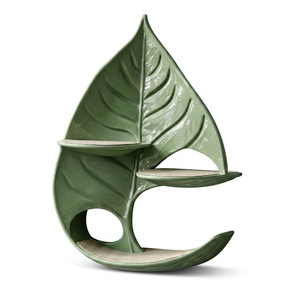 Creative Leaf Design Waterproof Wall Mount <b>Cat</b> Bed Modern Wall <b>Cat</b> Perch Decor Pet Shelf Green Plant Display Indoor Outdoor Use - Product Image 5