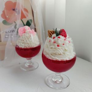 Low Price Hot Selllig Soy Wax Blueberry <b>Chocolate</b> Novelty Handmade Birthday Cute Ice Cream Fruit Shape Luxury Scented Candles - Product Image 5