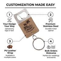 Décapsuleur porte-clés en similicuir personnalisable au laser, vierge, en vrac, pour cadeau ou usage domestique