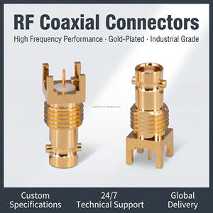 موصل BNC محوري عالي الدقة للتركيب على اللوحة، وحدات توصيل ترددات الراديو 75 أوم، مقبس للحام عبر الفتحة - Product Image 1