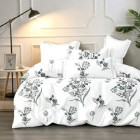 Ensemble de couette en microfibre 100% de haute qualité, ultra doux et respirant, imprimé numérique 3D, 6 pièces, 400TC, jacquard moderne, motif végétal, taille King