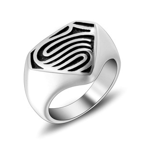 Punk Retro Superman <b>Ring</b> For Men Stainless Steel Shield Shape Jewelry Gift SA931 - Product Image 5