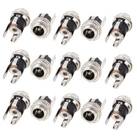 Yitkor 12V 3A DC021 025 prise femelle en plastique montage sur panneau Jack 5.5*2.1mm 2.5mm 5A connecteurs d'alimentation cc pour fournitures électriques
