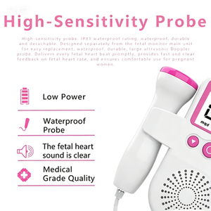 Equipo Médico, Medición Precisa, Pantalla LCD TFT Digital, 50-210 bpm, Monitor de <span class=keywords><strong>Latidos</strong></span> del Corazón del Bebé Electrónico de Mano, Doppler Fetal - Product Image 4