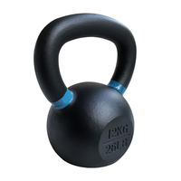 Équipement de gymnastique de musculation Kettlebell en fonte enduite de poudre électrostatique noire de qualité supérieure durable
