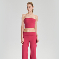 Conjunto de Yoga Antideslizante sin Tirantes con Logotipo Personalizado al por Mayor para Mujer, Sensación de Segunda Piel, 2 Piezas, Ropa de Gimnasio, Suministro Integral OEM ODM