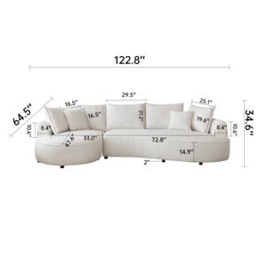 Canapé courbé moderne, canapé modulable de salon, canapé rembourré du milieu du siècle pour salon et appartement - Product Image 6