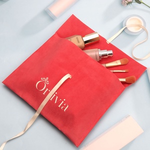 Custom Printed Logo Jewelry Packaging Faux Suede Bags Velvet Envelope Book Wallet Dust Pouch Microfiber Jewelry Gift Bag - Product Image 3