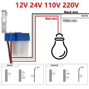 1 adet 10A Photoswitch sensörü anahtarı otomatik otomatik kapalı fotoselli sokak işık kontrol evrensel DC/AC 12V 24V 110V 220V