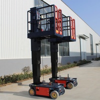 Plateforme élévatrice verticale autopropulsée à batterie en acier au carbone, hauteur de travail 5,6m/6,8m/8m, pour l'entretien de l'éclairage et les entrepôts