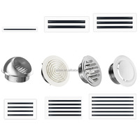 Grille d'aération en plastique à double couche réglable avec doublure intérieure amovible pour système de ventilation mural central