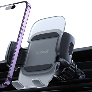 Support de téléphone pour <span class=keywords><strong>voiture</strong></span> Lamicall CV09 anti-vibration, structure triangulaire, support à gravité, verrouillage automatique, berceau stable, mains libres pour véhicule - Product Image 1