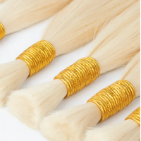 Vente en gros de cheveux humains de couleur blonde en vrac Original 100% cheveux humains en vrac de cheveux bruts pour le tressage
