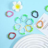 Mousqueton à ressort en alliage, forme fraise colorée à pois, pour la fabrication de porte-clés DIY, pièces accessoires multicolores
