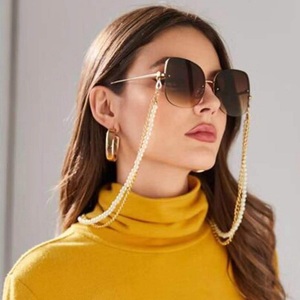 Chaîne de <span class=keywords><strong>lunettes</strong></span> en métal Vintage Grace Nouveaux bijoux Deux maillons Mode Perle Chaîne de <span class=keywords><strong>lunettes</strong></span> de soleil - Product Image 2