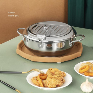 หม้อทอดน้ำมันลึก C293 สำหรับครัว พร้อมอุปกรณ์ทำอาหาร กระทะทอดเทมปุระ ควบคุมอุณหภูมิได้ ผลิตจากสแตนเลส สำหรับทอดไก่ - Product Image 5