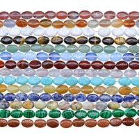 Kristal Agate Batu Semi Mulia 10*14mm Oval Bentuk Telur Model Pengasah Pemoles 864 Manik-manik Lepas DIY Gelang Kalung Perhiasan