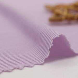 2 rib त्वचा के अनुकूल उच्च खिंचाव 92% पॉलिएस्टर 8% स्पैन्डेक्स लुभावनी कपड़े सादे रंग के लिए रंग - Product Image 4