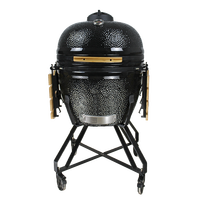 Barbecue Kamado XXL Auplex Premium en acier inoxydable et céramique, 27 pouces, sans fumée, avec chariot, pour usage commercial extérieur