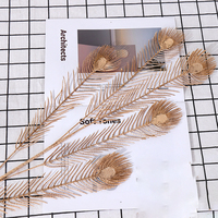 Feuilles d'eucalyptus artificielles dorées M235, fleurs, feuilles de palmier, tige, feuilles dorées pour la décoration