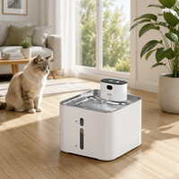Fontaine à eau pour chat et chien en acier inoxydable, distributeur d'eau à circulation automatique, mangeoire intelligente, design détachable, compatible multi-prises