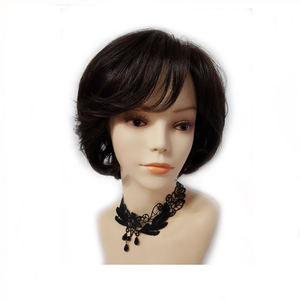 Perruque de chimiothérapie 100% cheveux humains 7 pouces ondulée bob à clipser légère respirante couleurs naturelles par WIGTS livraison rapide - Product Image 1